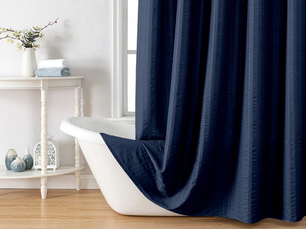 blue shower curtains for bathroom