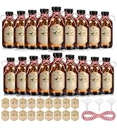 GGOLDMER 18 Pack 8oz Amber Glass Boston Round Bottles, Brown Vanilla Extract Bottles with Phenoli...
