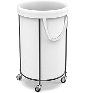 Rolling Laundry Hamper Cart with Wheels, Black Laundry Basket Organizer, 110L Small Dirty Clothes...