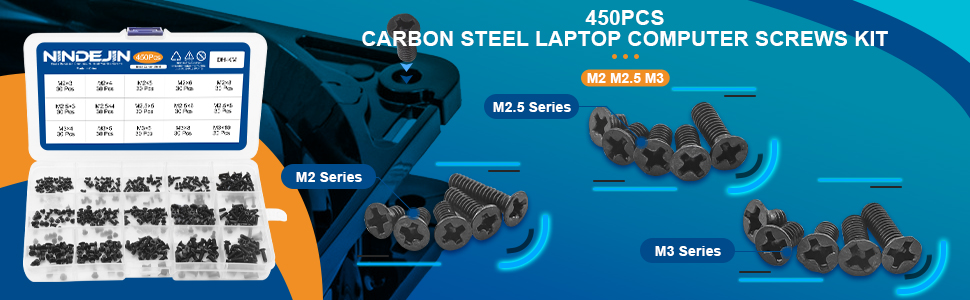 NINDEJIN Carbon Steel Laptop Computer Screws Kit