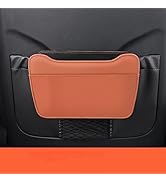 AOWIS Car Leather Trash Can for Seat Back, Hanging Garbage Bin, Waterproof Foldable Stroage Organ...