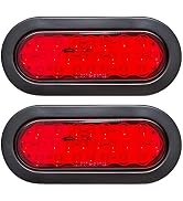 Oyviny 6 Inch Oval Red LED Trailer Tail Lights 2PCS, Super Bright 24LEDs Oval 6