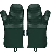 Beneno Kitchen Oven Mitts 2-Pack Heat Resistant to 500°F with Non-Slip Silicone Grip, Extra Long ...