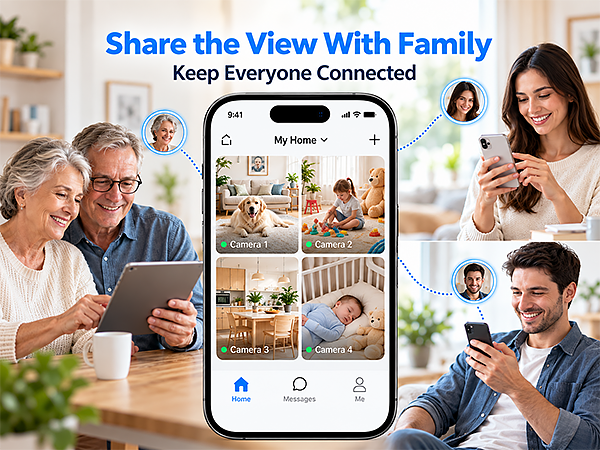 wireless security camera indoor, baby monitor with camera and audio, dog camera with phone app