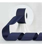 MEEDEE Navy Blue Grosgrain Ribbon 2 Inch Grosgrain Hair Ribbons 25 Yards Per Roll Thick Blue Ribb...