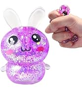 Bunny Sugar Squishy Stress Balls for Kids & Adults, Glitter Sugar Ball Fidget Toys, Rabbit Glitte...
