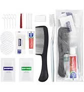 100 Sets Personal Hygiene Kit Bulk, Disposable Toothbrushes with Toothpaste Floss Comb Soap Cover...
