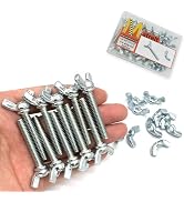 Matrelt 20 Sets 1/4"-20 x1-1/2 Wing Screw Bolts and Wing Nut Kit Butterfly Screws and Nut with Ha...