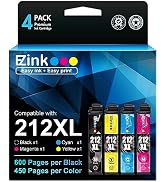 E-Z Ink 212 Ink Cartridge Remanufactured Replacement for Epson 212 212XL T212 Ink Cartridges Work...