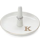 HOME SMILE Initials Ring Holder Jewery Tray with personalized K-Monogrammed Engagement Gifts for ...