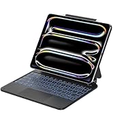 AUSDOM Magic Keyboard Case for iPad Pro 11-inch (M4) 2024, iPad Keyboard with 11 Colors Backlight...