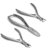Nail Clippers by Blizzard, 3-Piece German Forged Podiatry Tool Kit, Concave, Arrow and Flame Nipp...