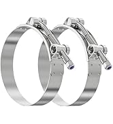 Eoppen 2Pcs 3 Inch T-Bolt Hose Clamp - 304 Stainless Steel Turbo Intake Intercooler Clamp Working...