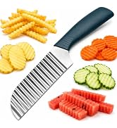 Suuker Crinkle Cut Knife, Stainless Steel Wave Cutter | Ergonomic Handle, For Veggies, Potato, Fr...
