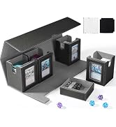 UAONO Card Deck Box for MTG with Commander Display, 5 in 1 Card Deck Case Holds 800+ Unsleeved Ca...