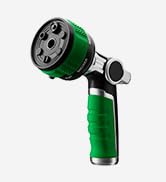 RESTMO 2-in-1 Water Hose Nozzle Heavy Duty, Garden Hose Nozzle with 9 Adjustable Spray Patterns, ...