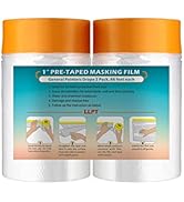 LLPT Tape and Drape 25.6”(Unfolded) x 66 Ft Each 2 Pack Pre-Taped Masking Film 0.27 Mil Painters ...