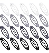 Cptots 20PCS Oval Metal Snap Clips for Women No Slip Small Barrettes for Thin Fine Hair,Matte Bla...