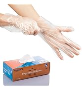 ProtectX 500 Pieces Food Prep Gloves, Plastic Gloves Disposable for Cooking without Latex & Powde...