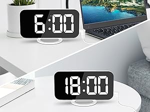 led mirror digital alarm clock