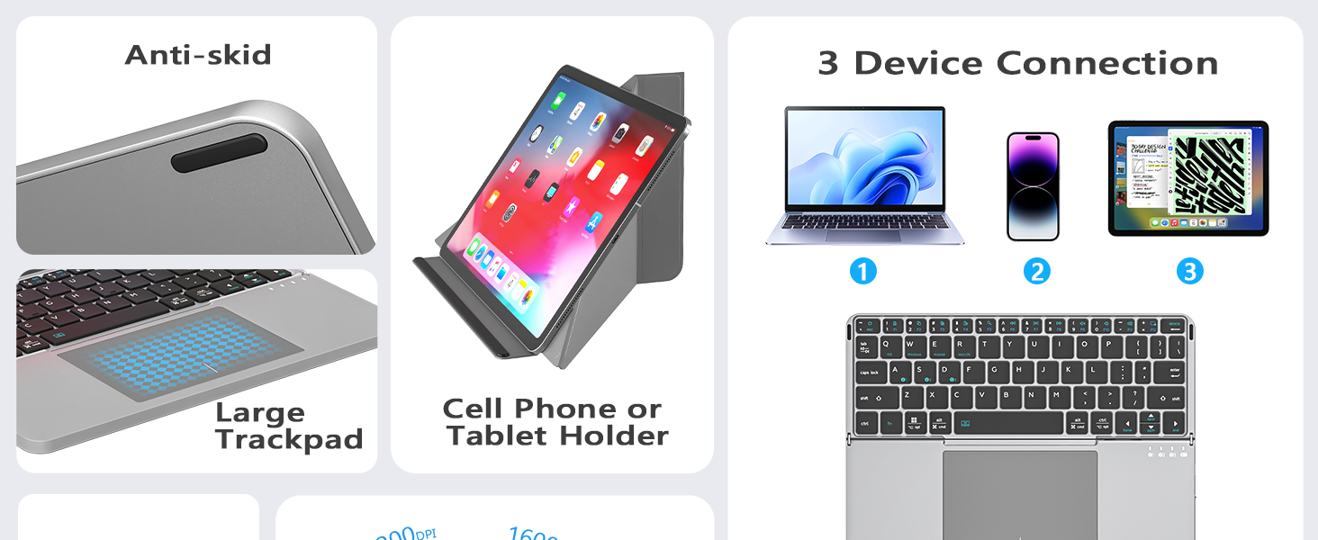Folding Bluetooth Keyboard Combo