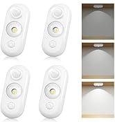 GLARESBOT LED Motion Sensor Puck Lights, Small Rechargeable Under Cabinet Light, Dimmable Dayligh...