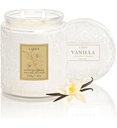 Cirhy Vanilla Scented Candle for Women, Natural Soy Wax, Dual Wicks, 7.4 oz | Home Scented White ...