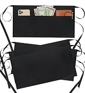 BOHARERS 4 Pack Waitress Apron With 3 Pockets-Black Server Aprons-Waiter Short Half Waist Servers...
