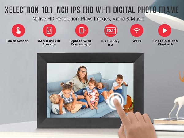XElectron Digital Picture Frame, Photo Frame, WiFi Phonto Frame, HD Frame, Full HD Picture Frame