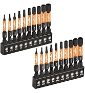 toolant Impact Hex Head Allen Wrench Drill Bit Set 20pcs (Metric&SAE), 1/4” Hex-Shank S2 Steel He...