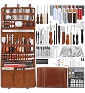 TLKKUE Leather Tooling Kit Leather Craft Tools Leather Working Kit with Custom Handbag Cutting Ma...