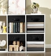 DECOMOMO Storage Baskets for Shelves 13x15x13 Storage Cube Bins with Clear Window, Kallax Storage...