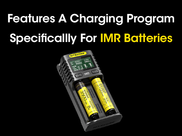 Nitecore IMR batteries being charged by the UMS2.