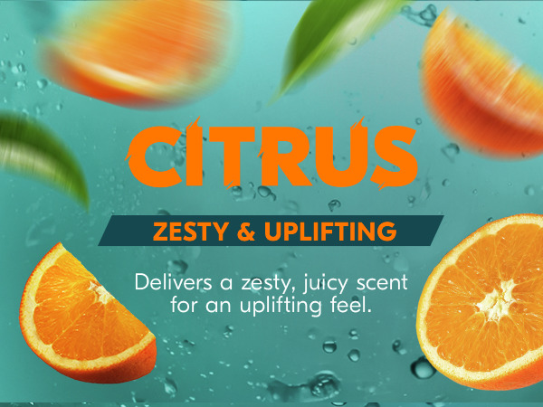 Delivers a zesty, juicy scent for an uplifting feel