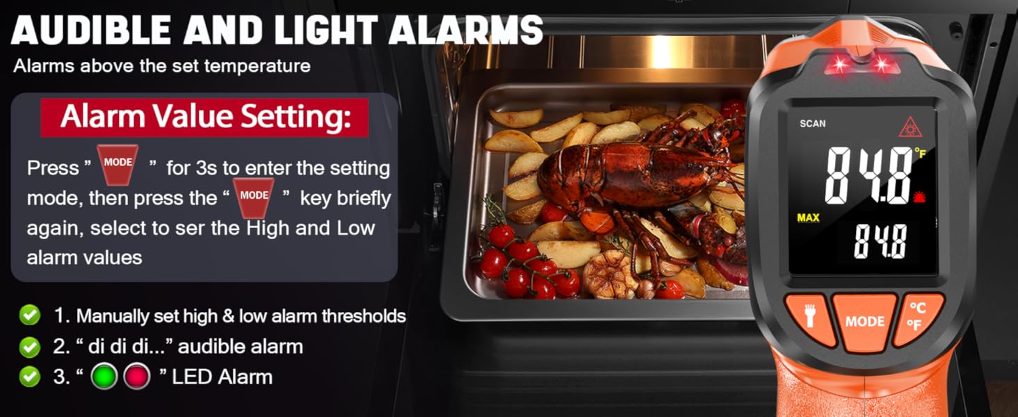 AUDIBLE AND LIGHT ALARMS