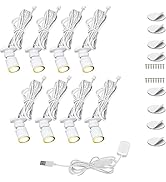 Cefrank Mini Spot Lights with Dimmer, Warm White 8 x 1W 360° Rotatable LED Spotlight Jewelry Cabi...