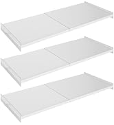 Space-Saving Closet Shelf Organizer, Adjustable 17-31" Tension Shelf with Heavy-Duty Adhesive - D...
