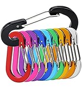 Mini Carabiner Clip Aluminum Lightweight D-Shape Spring for Keychain Climbing Fishing Hiking Outdoor