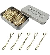 220 Count Mini Wavy 1.38 Inch Blonde Bobby Pins, YINGFENG Small Gold Hair Clips with Storage Box ...
