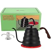 Captain Cranberry Japanese Gooseneck Kettle Stovetop with Thermometer and Insulated Handle (4-pie...