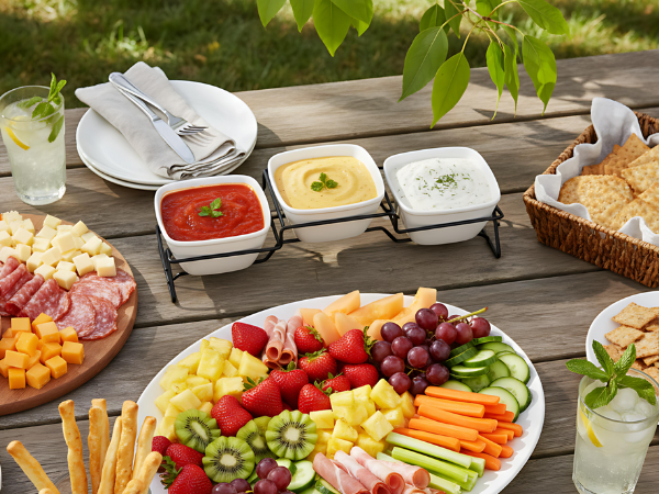 Square Bowl Chip & Dip Serving Set
