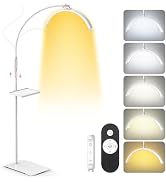 LIONVISON Half Moon Lash Light: 6500K LED Lamp Ring Light with Tray - 360° Flexible Gooseneck Dur...