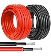 Kimbluth 10 AWG Solar Wire 100FT Red + 100FT Black Tinned Copper Wire, 10 Gauge Solar Panel Cable...
