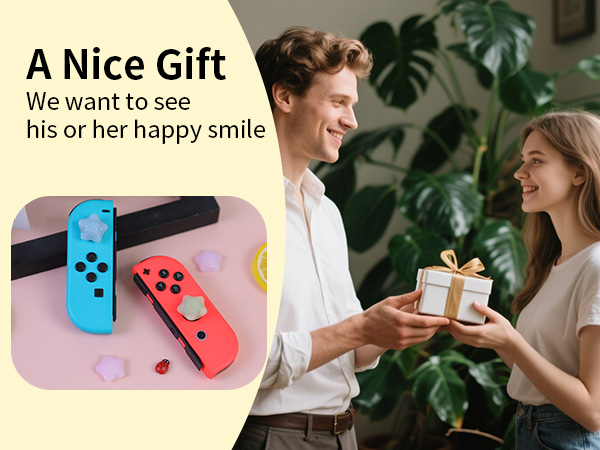 Cute Switch Joycon Thumb Grips Caps, Kawaii 3D Thumbstick Button Joystick Cover