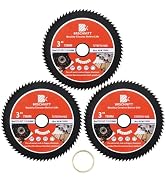 HSS Circular Saw Blade 3inch - BRSCHNITT 3pcs 72T 11.12-9.5mm Arbor Cutting Discs for Wood, Coppe...
