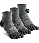 WRELS Coolmax Toe Socks for Men Women,Athletic High Performance Cushion Crew Socks for Running Wo...