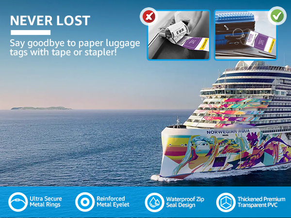 Cruise luggage tag holder for norwegian ncl cruise ships
