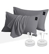 2PCS 20"*30"Grounding Pillowcase with Grounding Cord, Soft and Comfortable Cotton Grounding Pillo...