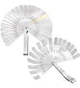 Ruibapa 2PCS Feeler Gauge Set Include 32-Blade Tapered Feeler Gauge and 16-Blade Offset Feeler Ga...