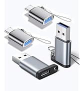 KAKAPOZO USB to USB C Adapter 4 Pack, Type C Male to A 3.0 Female OTG Converter x 2, USB C Female...